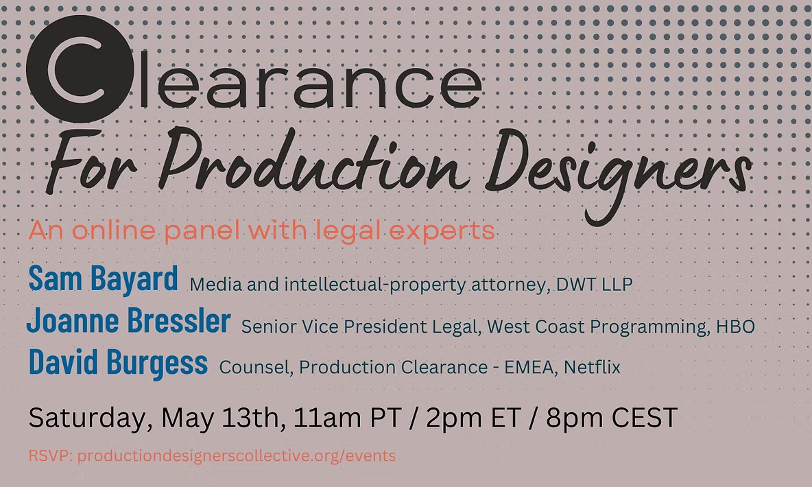 Clearance for Production Designers