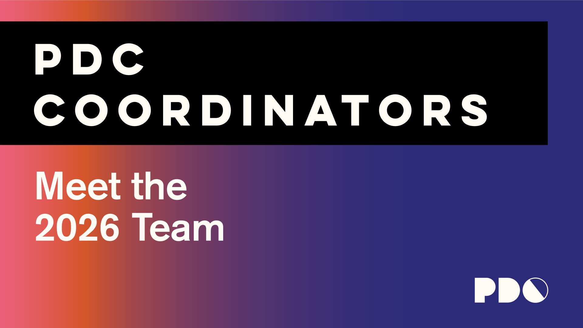 Get to Know the 2026 PDC Coordinating Team