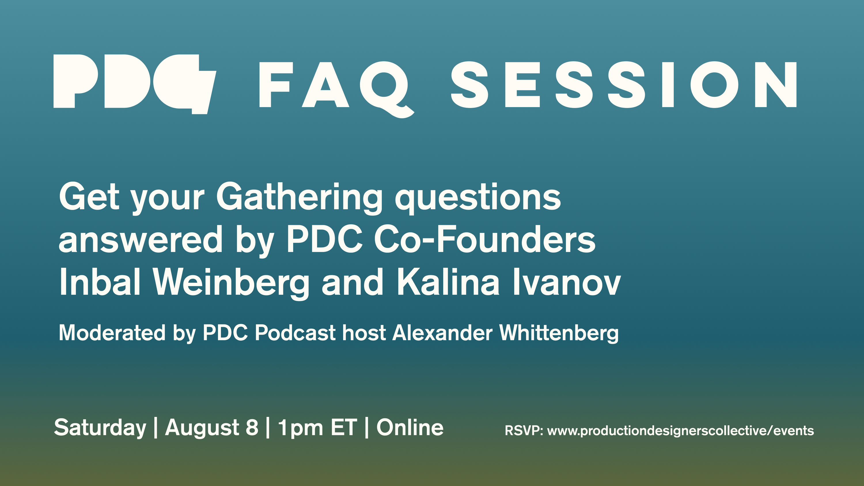 Production Designers Gathering FAQ Session